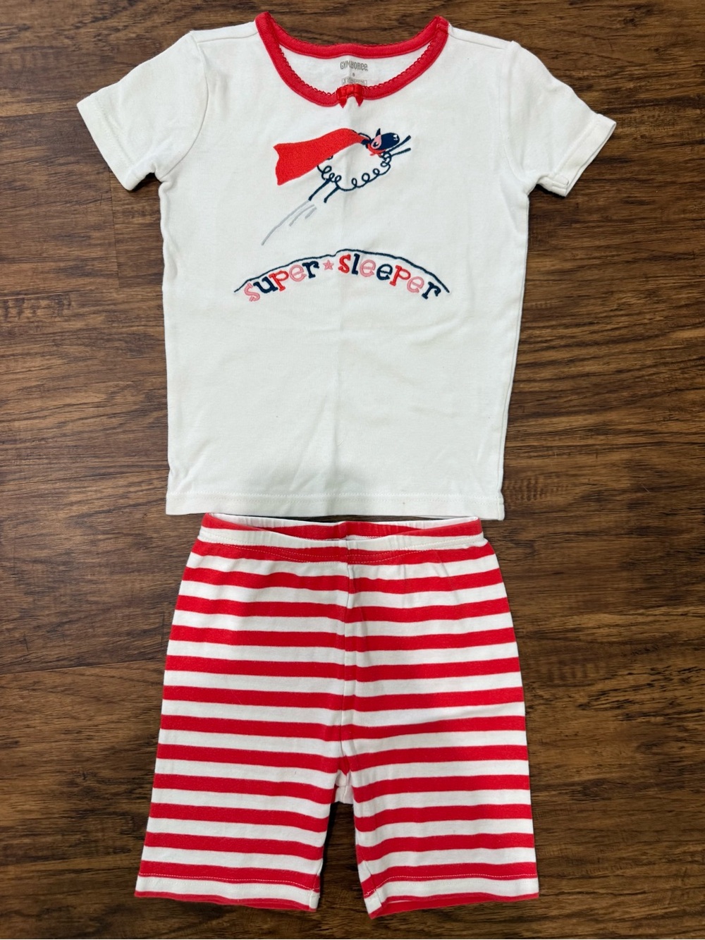 Gymboree White & Red 'Super Sleeper' Short Pajama Set